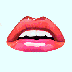 Gif animé bouche multicolor